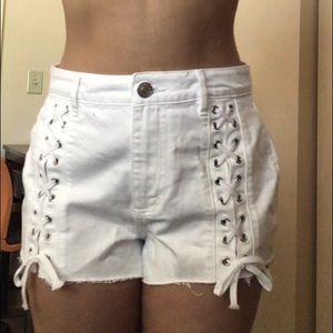 garage lace up festival shorts